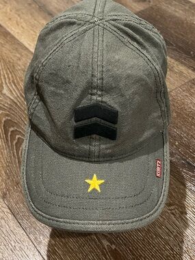 Kurtz Olive Green Military-Style Cap with Black design  & Yellow Star